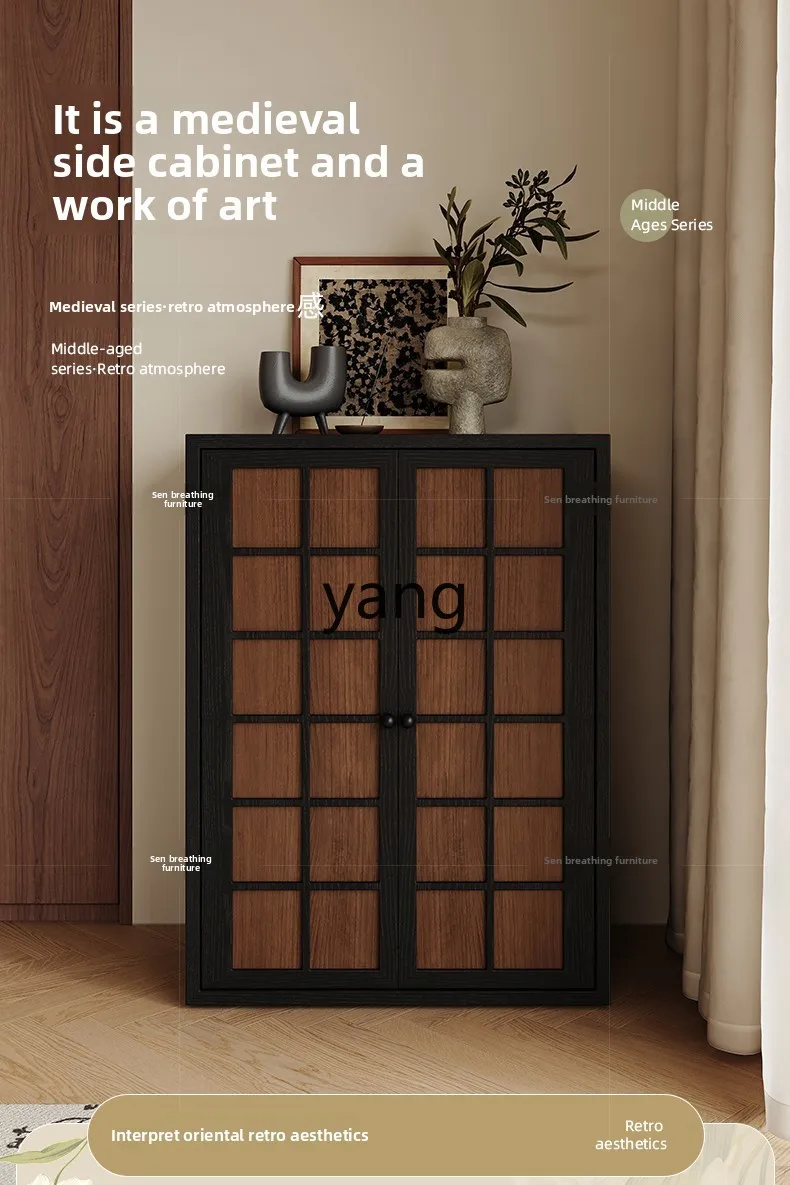 TGF retro style TV cabinet extended combination living room storage locker small apartment floor cabinet