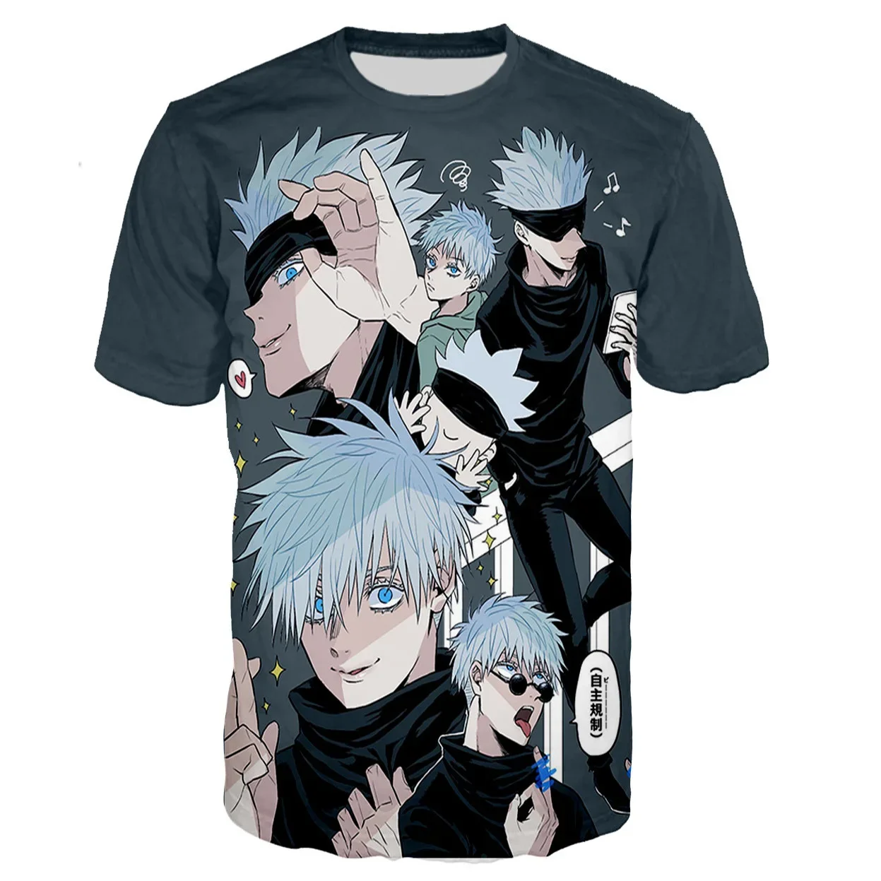 2024 estate Jujutsu Kaisen Satoru Gojo stampato Mens personalizzazione magliette di alta qualità girocollo t-shirt uomo donna Casual top