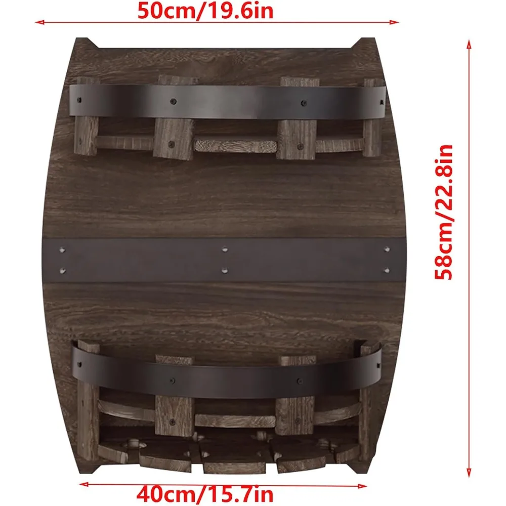 Houten Wijnrek Vat, Vintage Wijnrek Muur Gemonteerde Champagnefleshouder, Cadeau Voor Wijnliefhebber, Drankkast Plank