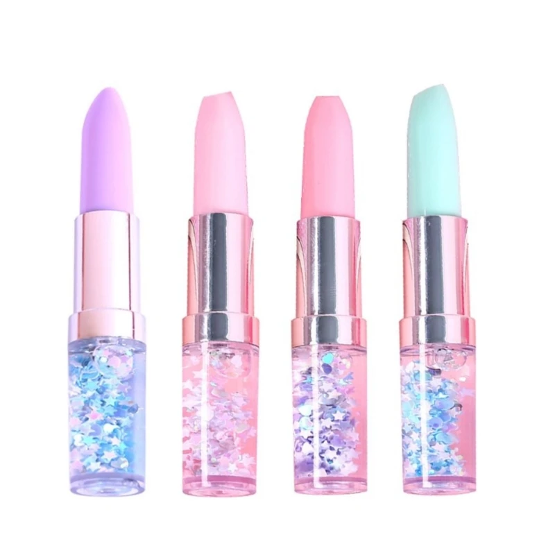 4Pcs Lipstick Shaped Gel Pen Liquid Sand Pen, 0.5MM Pocket Size Gel Pen Write Smoothly Quick Drying for Girl Kid Student