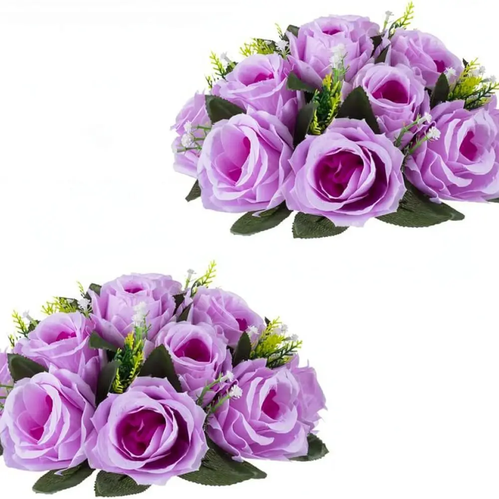 Romantic Rose Floral Ball For Wedding Celebration Party Decor Simulation Flower Bunch Indoor Outdoor Display Craft