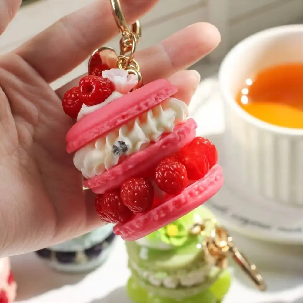 Multi-purpose Simulation Fruit Dessert Pendant Simple Funny Authentic Cake Keychain Zinc Alloy Decoration Food Keyring Backpack