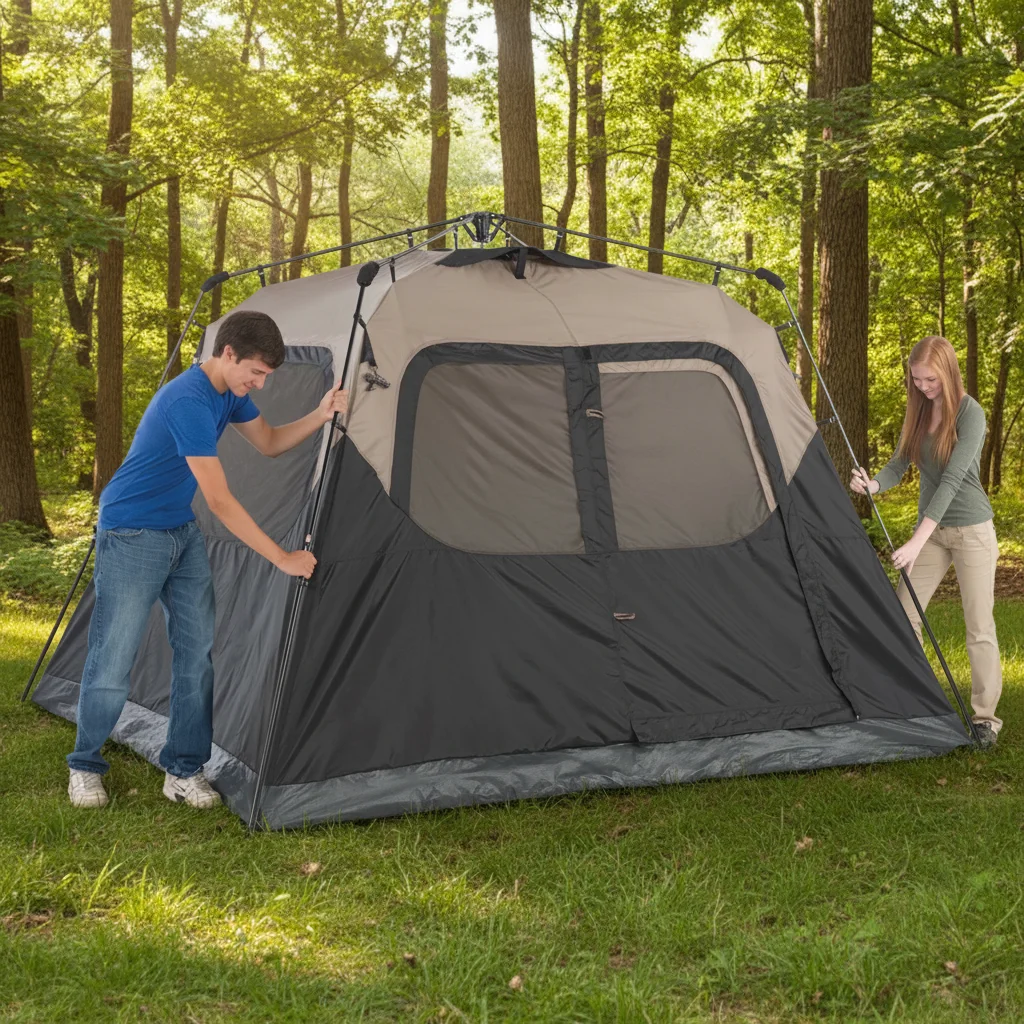 Glamping Family Camping 2 Persons Straight Bracing Type Four-season Double Layer Nylon 2000-3000mm Waterproof Lightweight