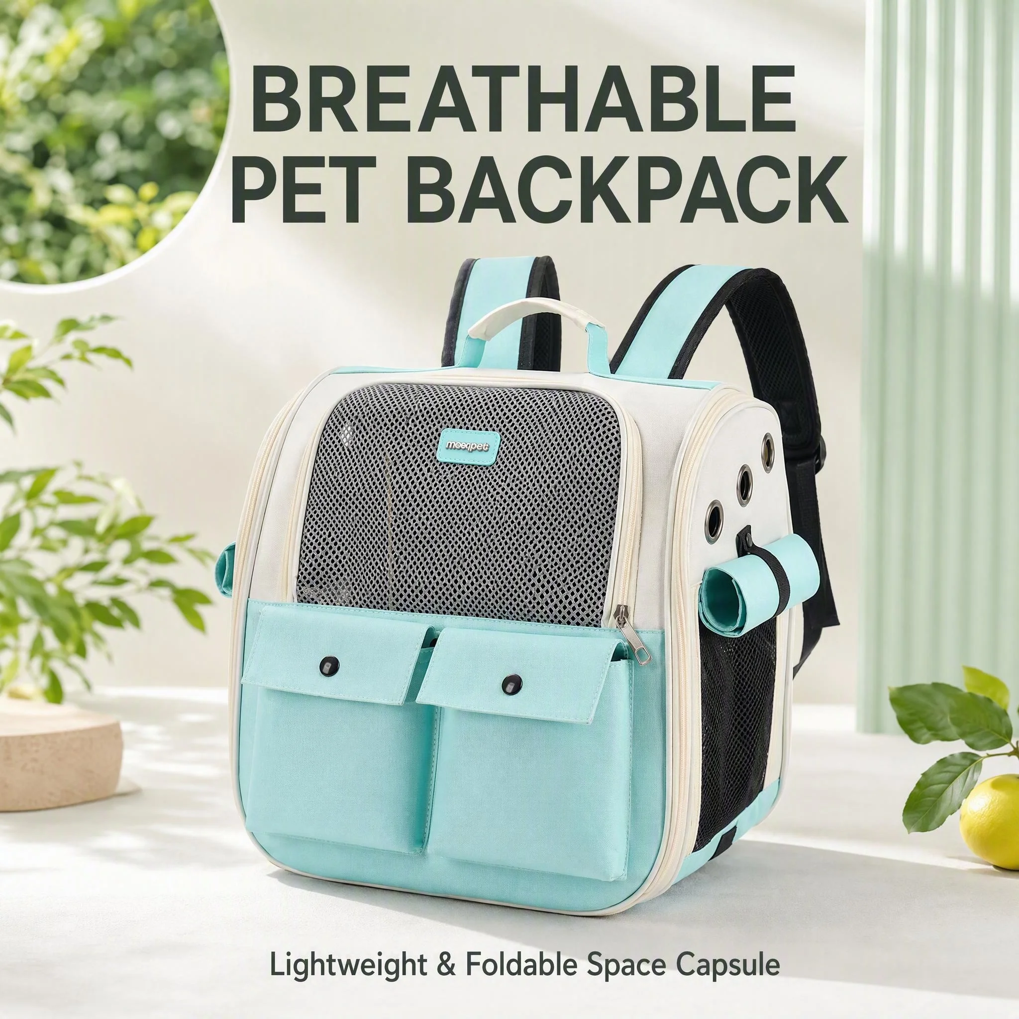 Portable Oxford Cloth Pet Carrier Backpack Breathable Space Capsule Cat Dog Bag Foldable Travel