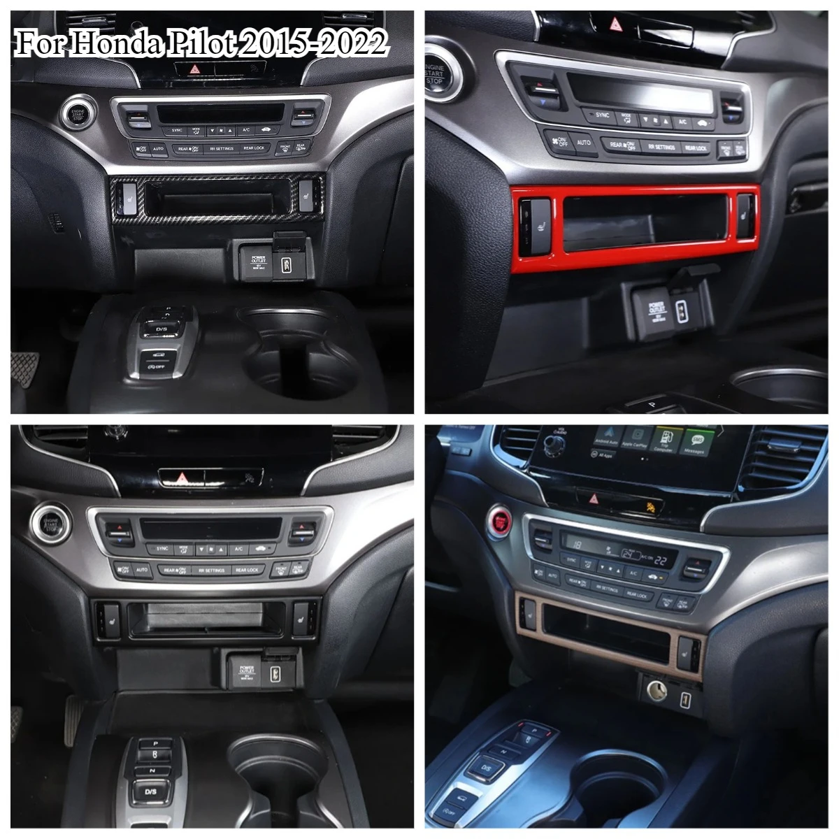 

ABS For Honda Pilot 2015-2022 Matt Black Car Seat Heating Button Frame Cover Trim Sticker Interior Car Accessories