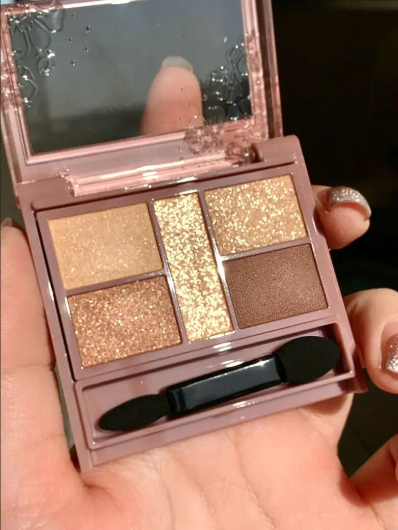 5 色のアイシャドウパレット強いコーヒー色パーリーアイシャドウマットグリッター光沢のあるきらめき目メイクアイ顔料 T2380