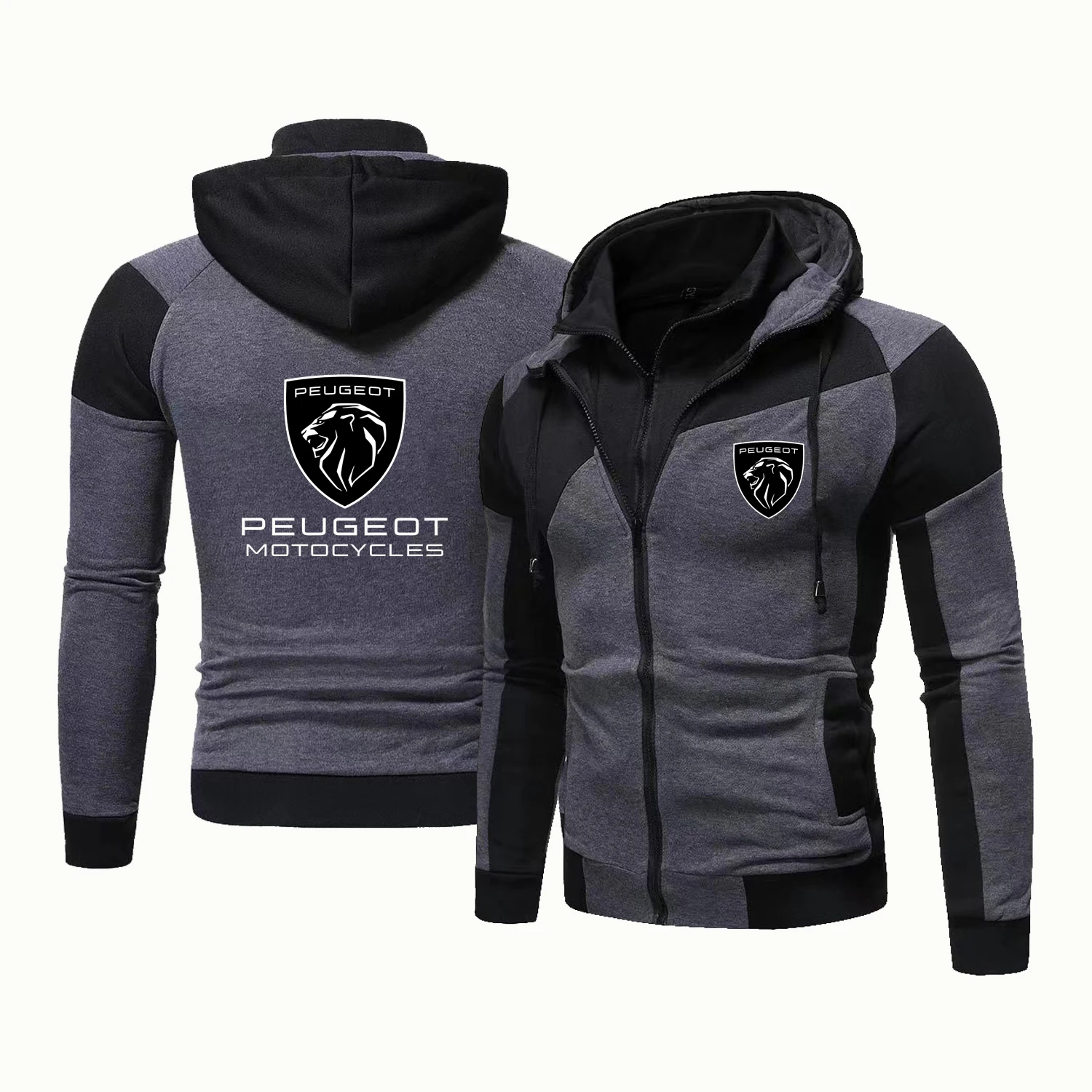 2025Spring New Peugeot Car Logo Men's Double layer Double zipper Jacket Outdoor Multi functional Mountaineering Windproof Jacket