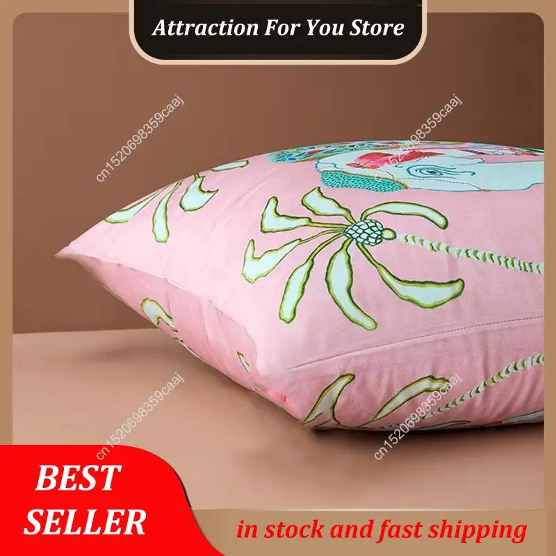 Hot Selling For 18 X 18 Inches Decorative Elephant Cushion Case Soft Cute Tassel Pink Throw Pillow