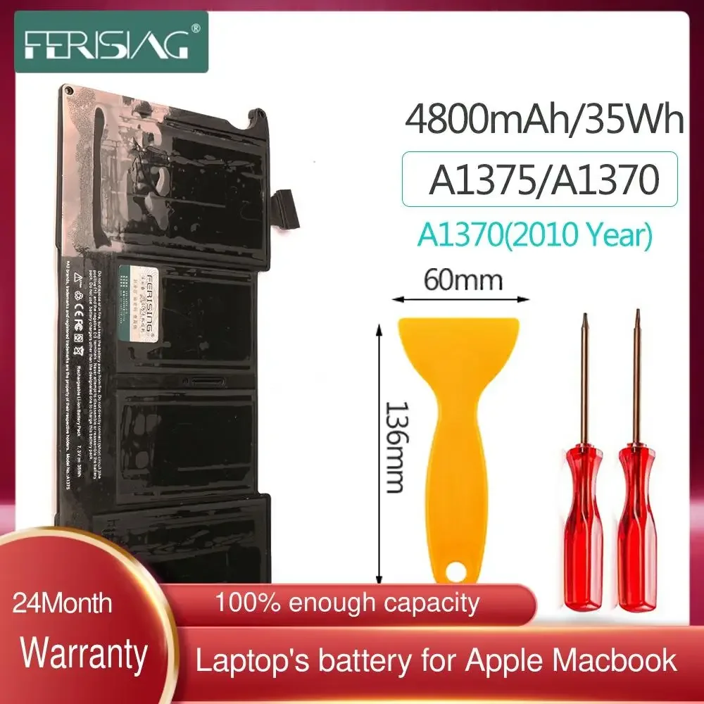 

FERISING New A1375 OEM Battery for MacBook Air 11" inch A1370 (Late 2010 Version ) MC505LL/A MC506LL/A MC507LL/A 661-5736