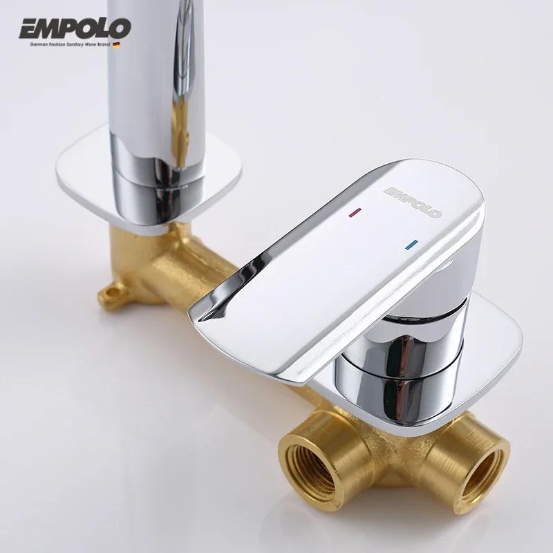 Washroom Water Mixer Faucet In Bathroom Brass 2 Hole Wall Mounted Basin Faucets