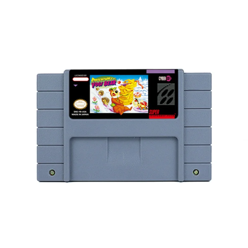 Juego de acción Adventures of Yogi Bear para SNES, carrito retro de 16 bits, regalo para niños