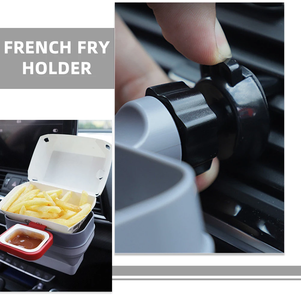 

Vent Clip Air Vent Dipping Sauce Holder Foldable French Fry Holder With Sauce Cup Dip Clip For Accessories Girl Mini Dipping