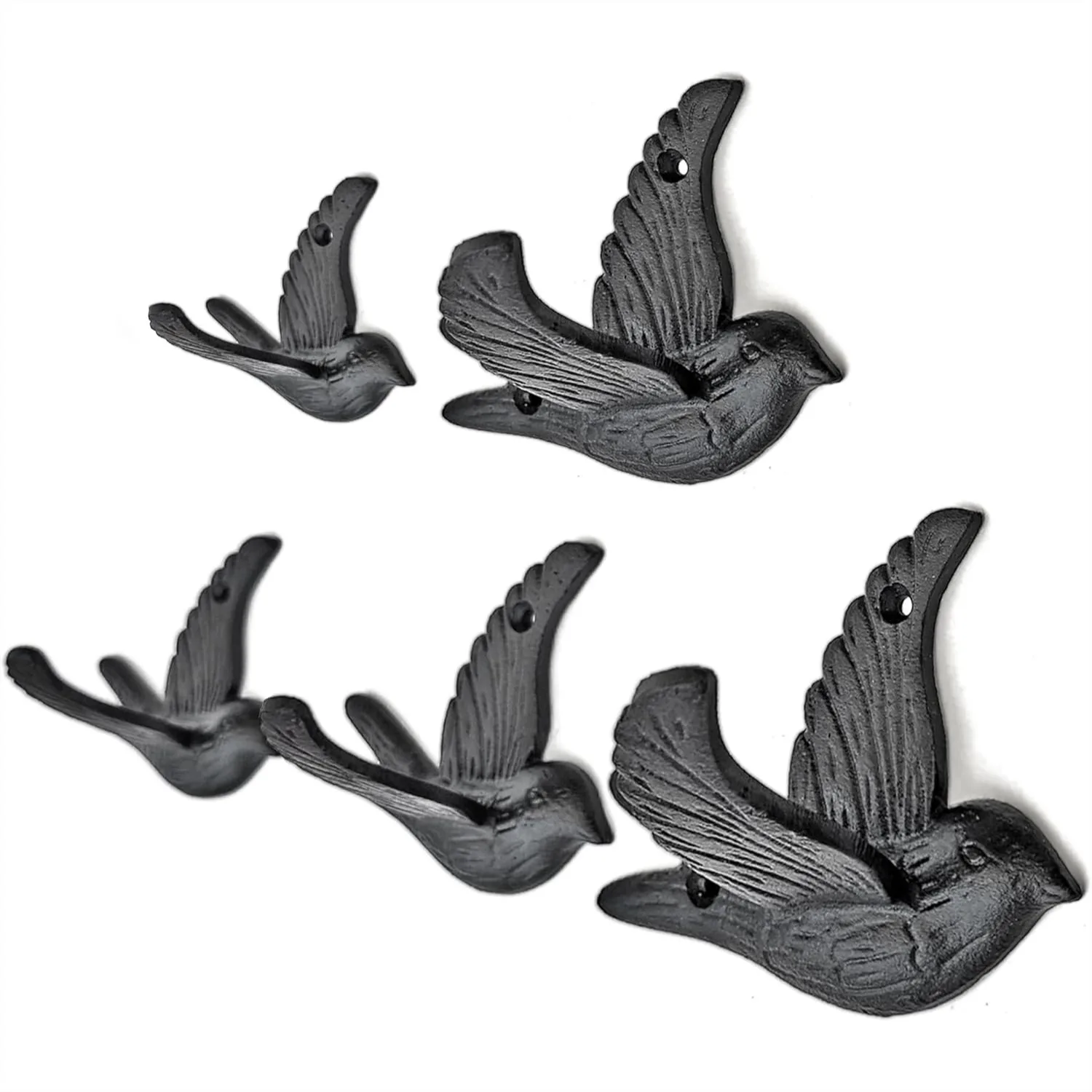 

Rustic Iron Flying Bird Wall Mounted Coat Hooks With 6 Screws And Anchors For Entryway Hallway Bedroom