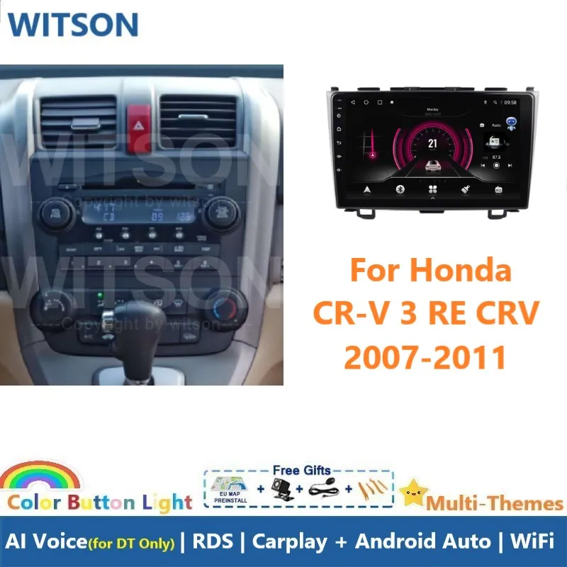 

WITSON Android Car Radio For Honda CR-V 3 RE CRV 2007-2011 Auto Stereo Carplay GPS Vehicle Navi Multimedia