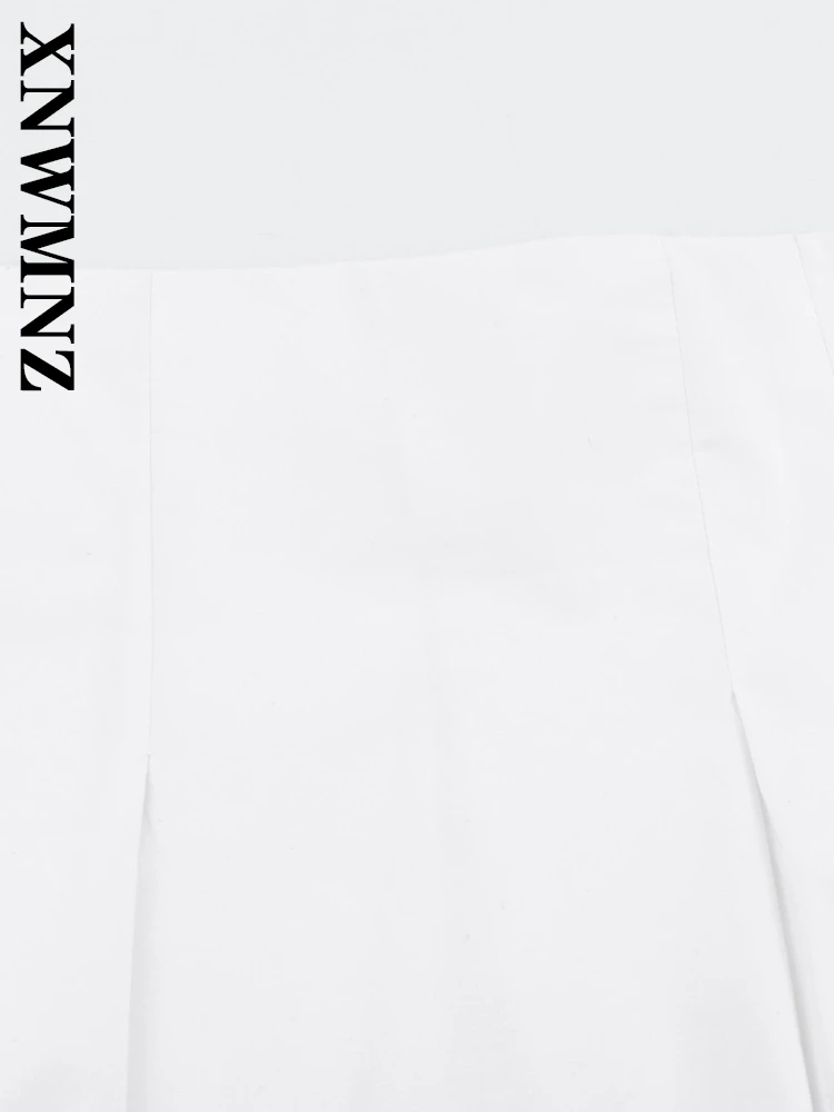 XNWMNZ 2025 Summer Woman's Edgy Mid-length Midi Skirt High Waist Party Lady Side Zipper A-lineskirt Ruffles Regular Fit Bottoms