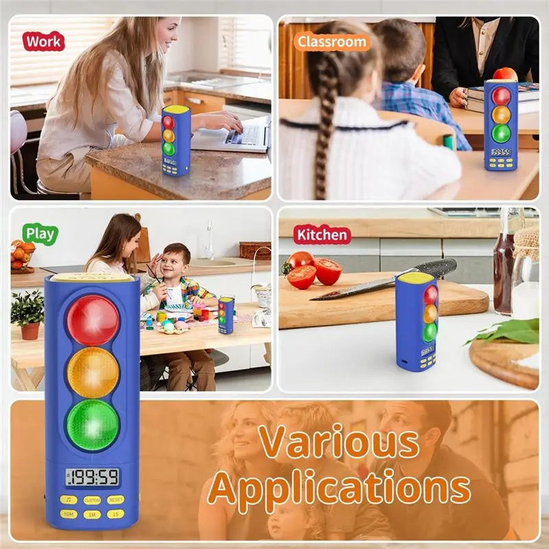 A008 Kids Digital Visual Timer With Signal Light LCD Display New 200 Minute Countdown Stopwatch Time Management Tool