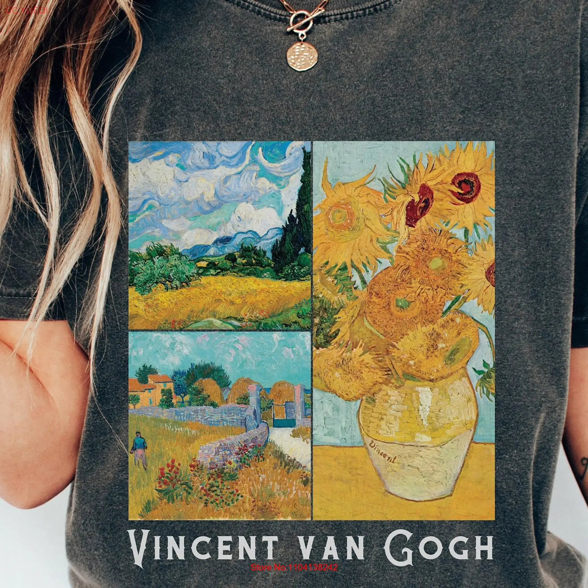 Van Gogh T Shirt ArT Aesthetic Clothes Vincent Indie Famous ArtisT Teacher Sunflowers long or short sleeves