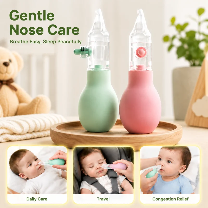 Infant Nasal Aspirator Toddler Booger Remover Baby Nostril Cleanser Kid Congestion Relief Handheld Mucus Extractor Anti-Backflow
