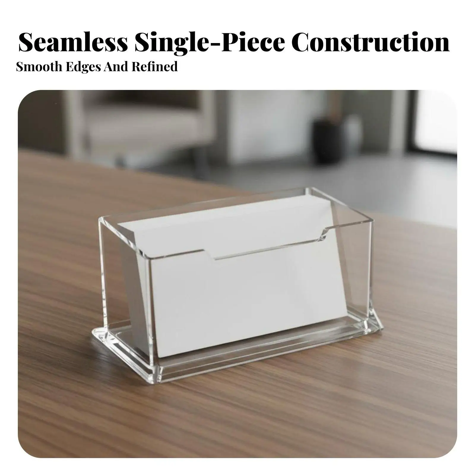 Clear Card Stand Tiered Slots Modern Design for Office Front Desk