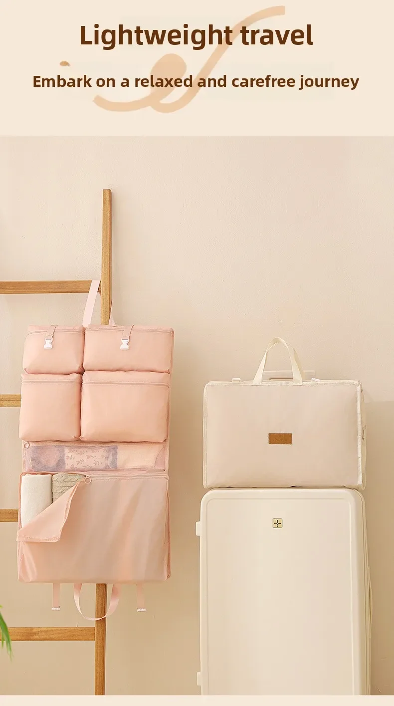 Reise-Hängeaufbewahrungstasche Tragbarer Faltbarer Mehrfach-Organizer für Kleidung und Accessoires – Detail 11