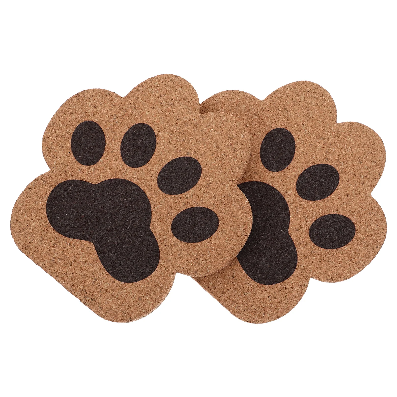 

2pcs Cute Paw Coasters Soft Cork Absorb Water Antislip Heat Resistant Mats Desk Car Coffee Bar Farmhouse Restaurant Office Use