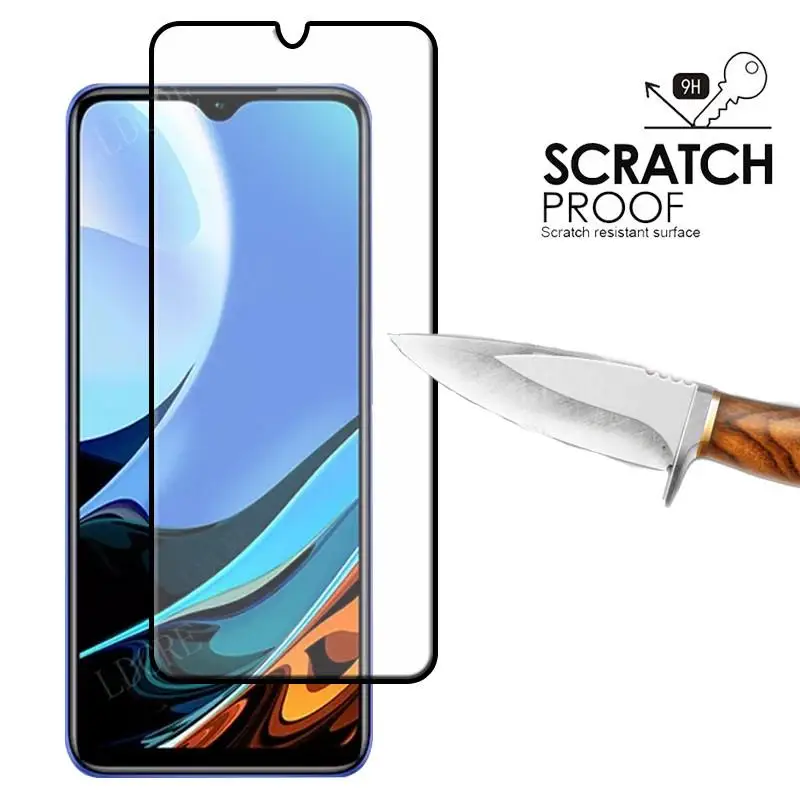 Capa de vidro completa para xiaomi redmi 9t vidro para redmi 9t filme de vidro temperado cola completa protetor de tela para redmi 9t lente de vidro