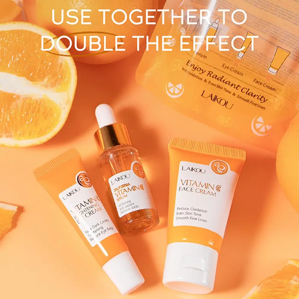 LAIKOU فيتامين C 3 قطعة/المجموعة مجموعات العناية بالبشرة كريم وجه مصل كريم مكافحة الوجه ترطيب تجاعيد العين عدة الرعاية A7S9 #4