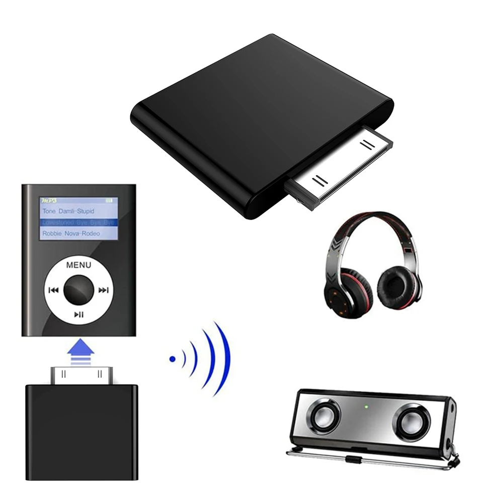 Bluetooth v2.1ステレオオーディオアダプター,30ピン,ipodミニiPod用