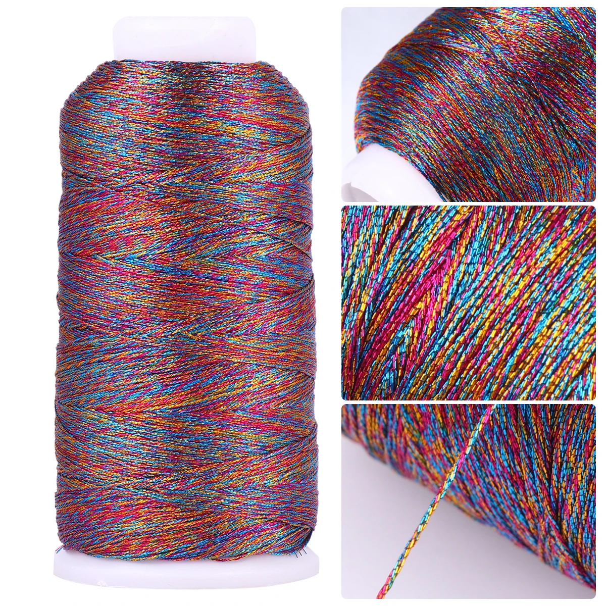 

Colored Thread Quilting Sewing Embroidery Threads Multi-strand Long Spools Cone Jewelry Beading