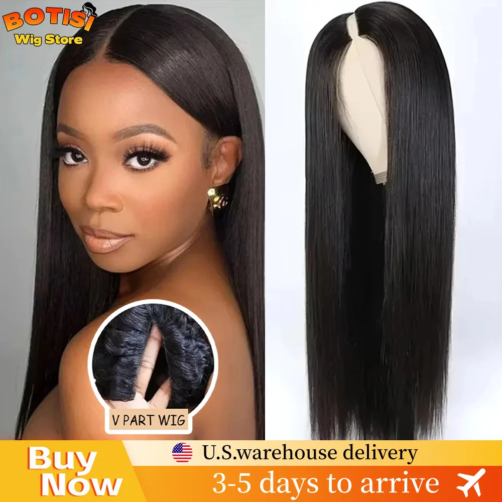 

Botisi 40 дюймов 200% Плотность Кость Прямые человеческие волосы Парики V-образный парик Человеческие волосы Натуральный черный парик Человеческие волосы Бразильские волосы