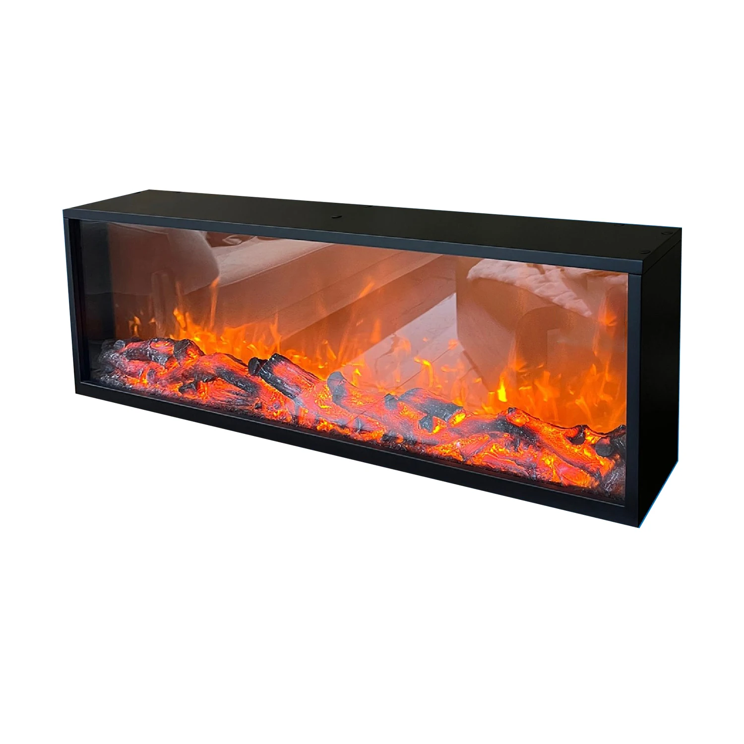 120CM Length 47 Inch Modern Electric Fireplace With Built-In E-Flame Decor Metal For Car Hotel Installation Without Heating