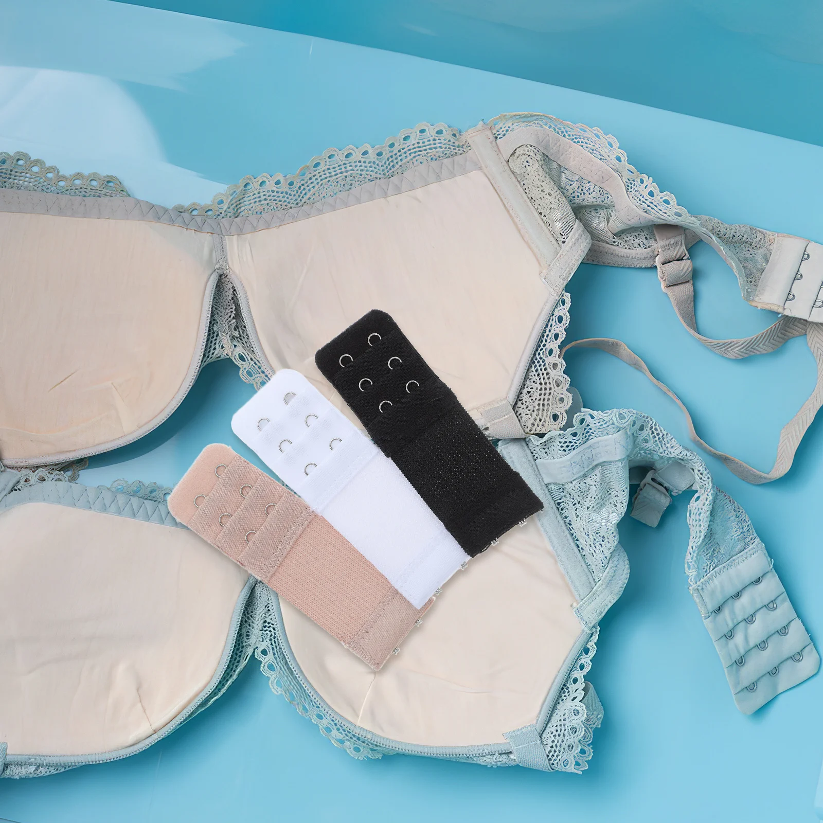 6 pezzi fibbie di estensione del reggiseno da donna elastiche 3 file 2 ganci aggiungi stanza per gravidanza allattamento al seno guadagno di peso nero