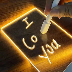 Transparente Luminosa -LED -Nachtlichter, leuchtende USB, Acrylnachtlicht, Relato -Message Board, Kalender, Desktop -Ornamente Hauptverkaufsleuchte für das Schreiben - №5