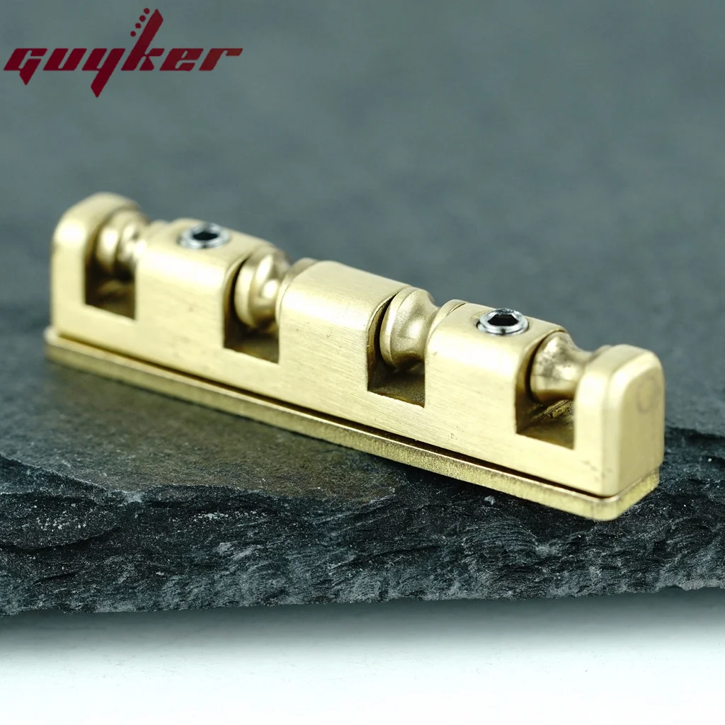 Height Adjustable 38mm Brass Roller Guitar Nut Replacement for 4 String Bass