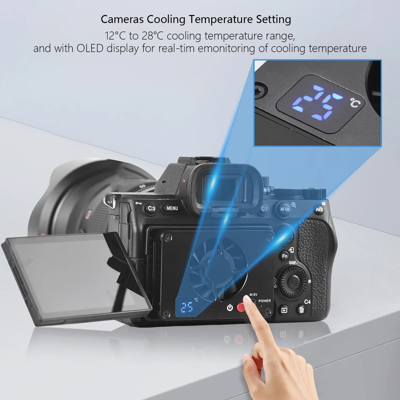 Probty For Canon Sony FUJIFILM ZV-E10 A7M4 R5 R6 XT4 Cameras Quiet Semiconductor Heat Sink Cooling Fan Live Broadcast Accessory