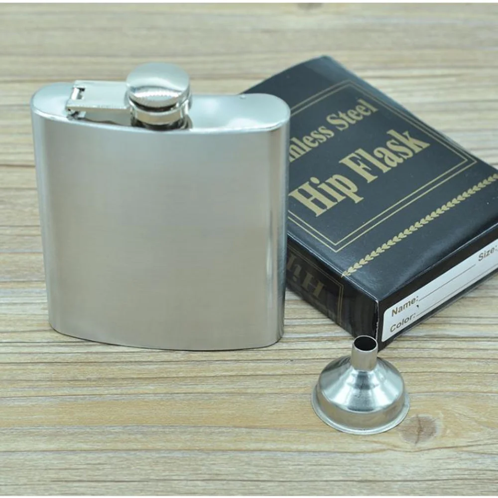 

50pcs Portable 7oz Stainless Steel Hip Flask Pocket Liquor Bottle With Funnel Petaca