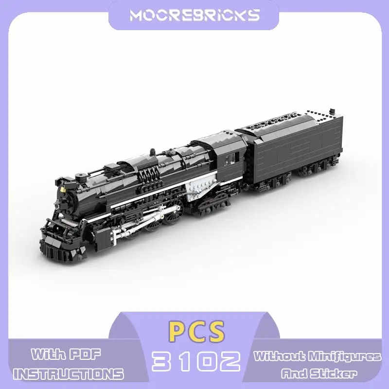 

MOC 1225 Heavy Steam Locomotive Building Blocks Christmas Express Train Retro Railway Vehicle Bricks DIY Toys Adult Gift