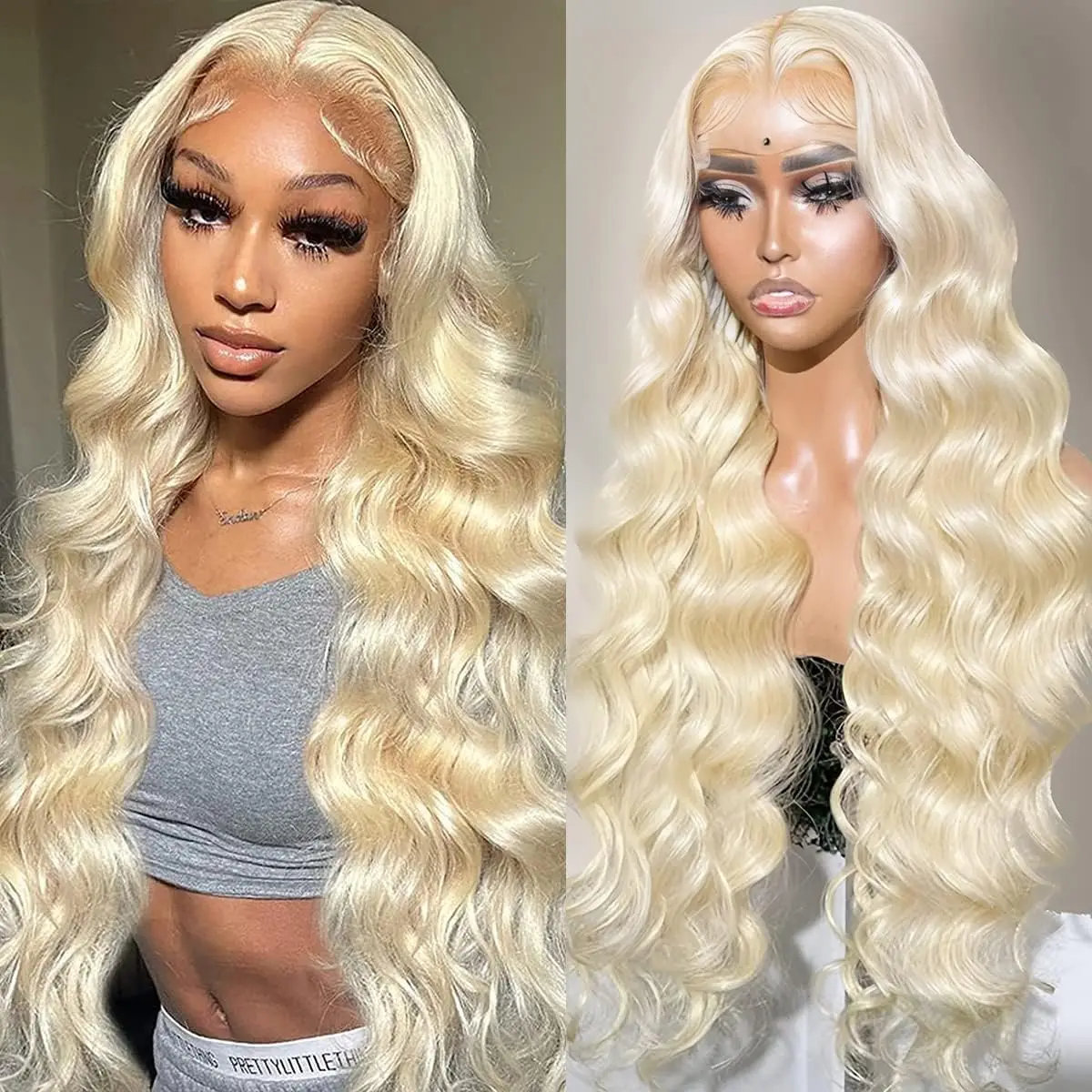 613 13x6 Lace Front Wig Human Hair 200 Density 613 Lace Front Wig Human Hair Body Wave 613 HD Lace Frontal Wig 26Inch