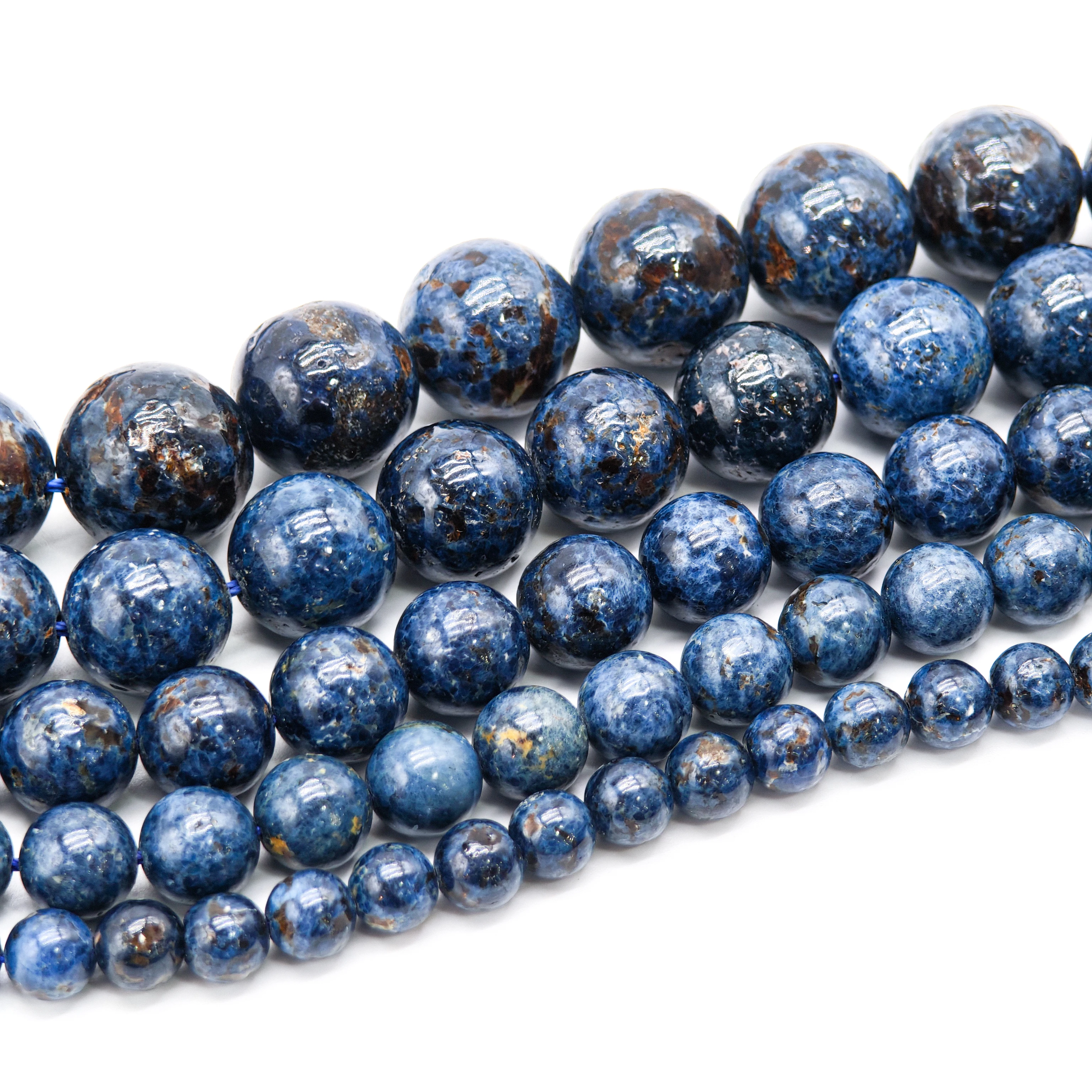 AAA Natural Gemstone Beads Blue Spinel Round Shape Loose Beads DIY Bracelet Necklace Jewelry Making 6-14mm Loose Gemstone