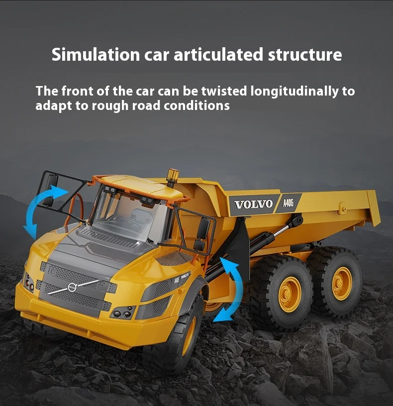 2.4g Shuangying E591 Remote-controlled Articulated Dump Truck Tipper Six Wheel Drive Alloy Engineering Vehicle Model Boy Toy