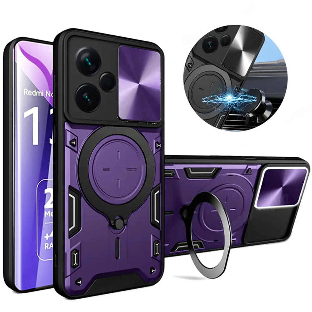 

Защитный чехол для камеры для Xiaomi Redmi Note 13 12 11 10 Pro Plus Redmi Note 12S 11S 13C 12C 9 для магнитного кольца-держателя