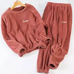 Pantalones cálidos de terciopelo Coral para hombres y mujeres, ropa de casa suelta de felpa cálida, pijamas, ropa deportiva para habitación, nuevo traje de invierno, 2023