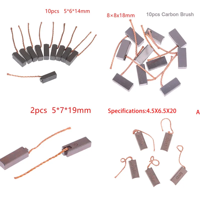 Quality Assured 5X7X20mm 5X8X20mm 4.5X6.5X20mm Car Generator Brushes-5pcs Set, Regulator Rear Outlet Line Included