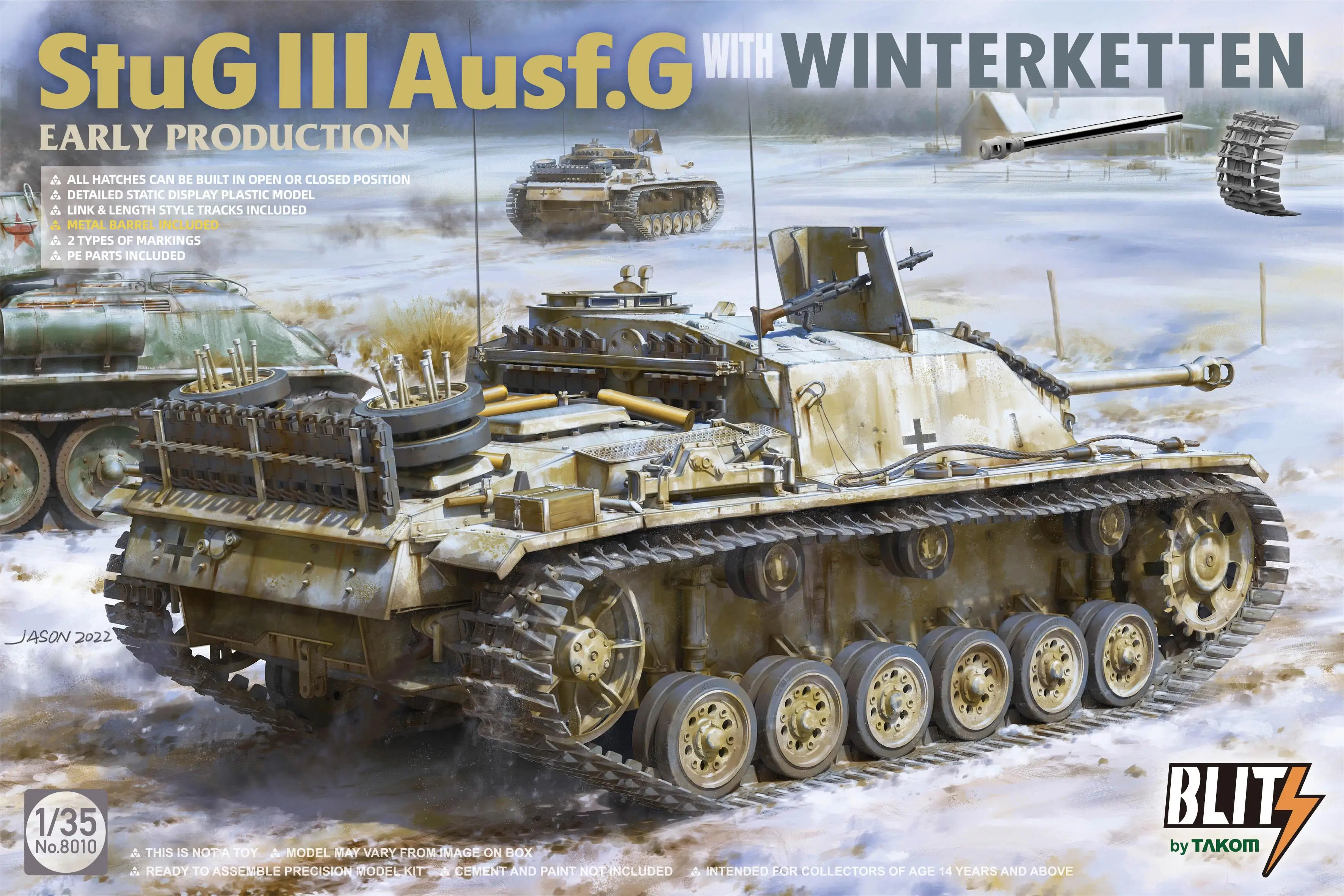 

Takom 8010 1/35 Scale StuG.III Ausf.G EARLY PRODUCTION with WINTERKETTEN Model Kit