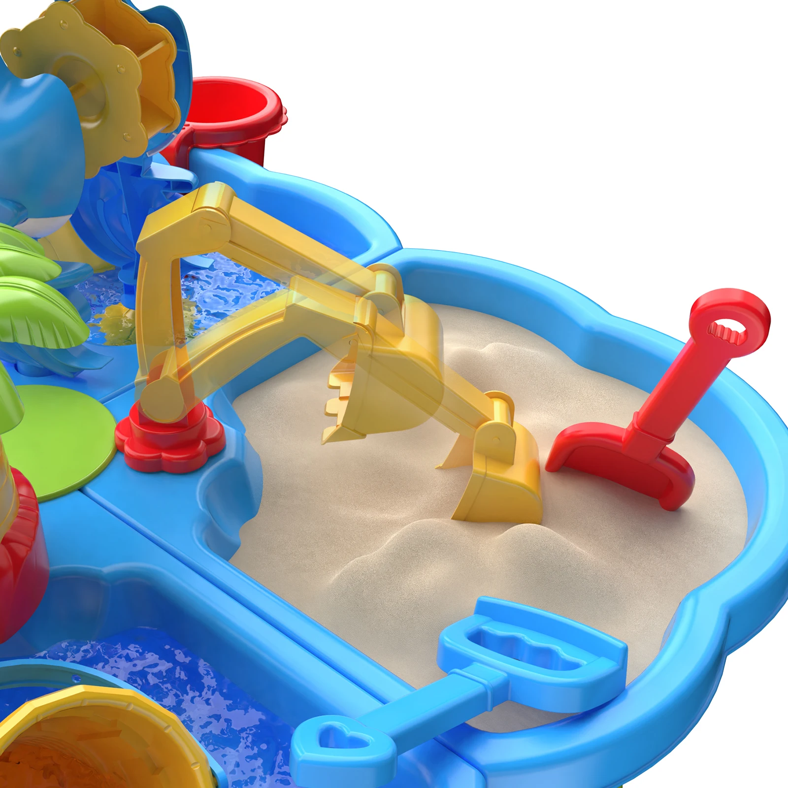 Table d'eau de sable 4 en 1, Table de bac à sable avec jouet d'eau de sable de plage, Table de jeu d'activité pour enfants, jouets d'extérieur d'été pour garçons et filles