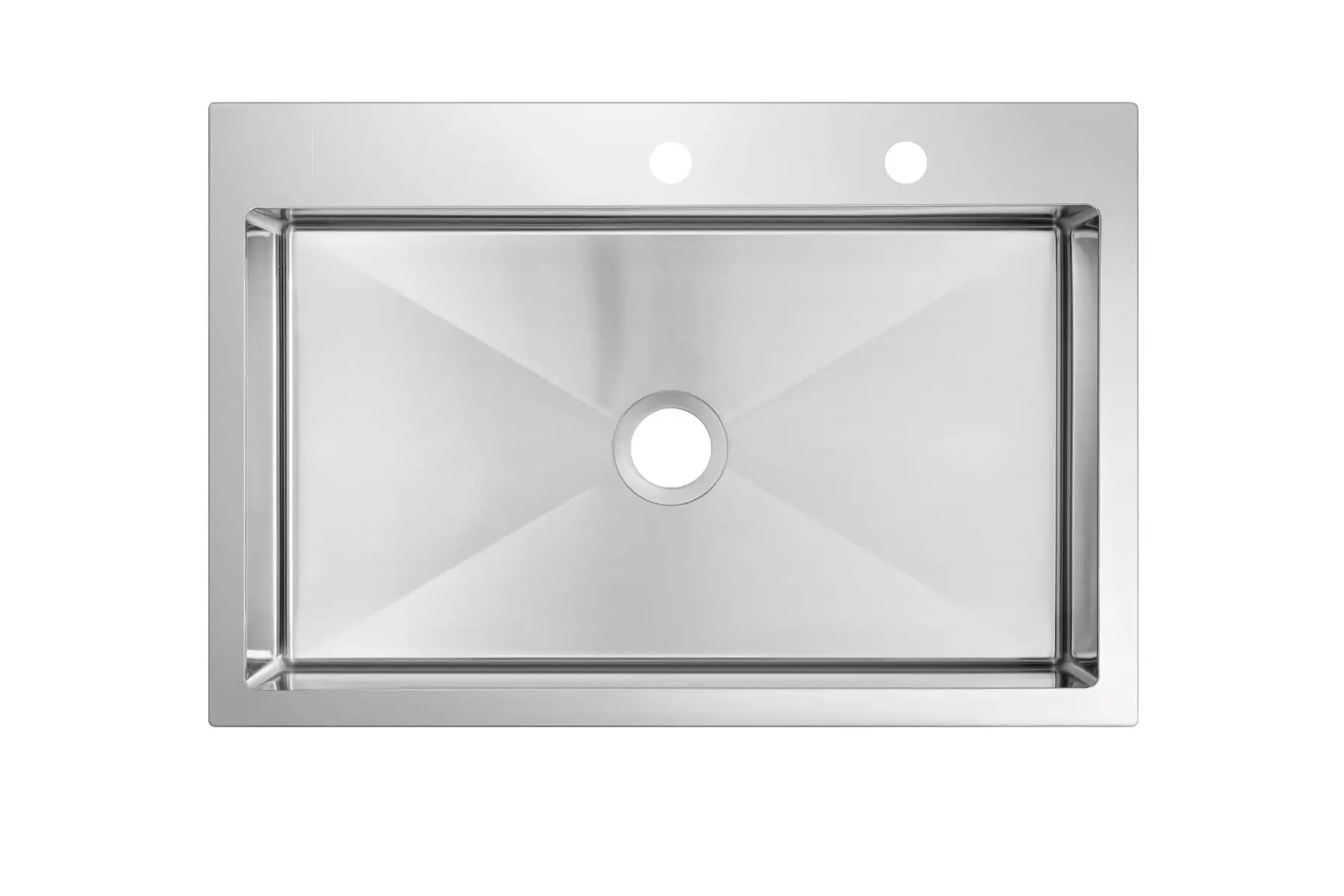 33 in. 18-Gauge Stainless Steel Dual Mount Large Rectangular Small Radius Single Bowl Kitchen Sink (Sink & Grid)