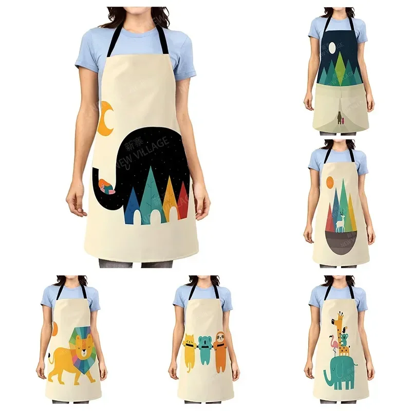 Cartoon Aesthetic Women kitchen apron kids original Children Waterproof girl princess waiter work apron oil proof kawaii cute