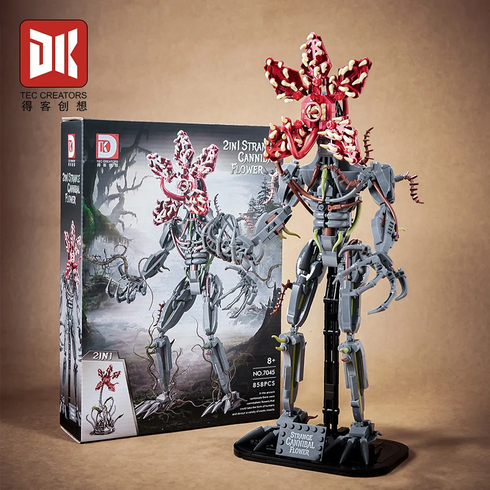 1118 STKS Vleesetende Plant Ingemaakte Bouwstenen Piranha Plant Set Horrors Bloemen Decoratie Bureau Ornamenten Ideaal Vakantiecadeau