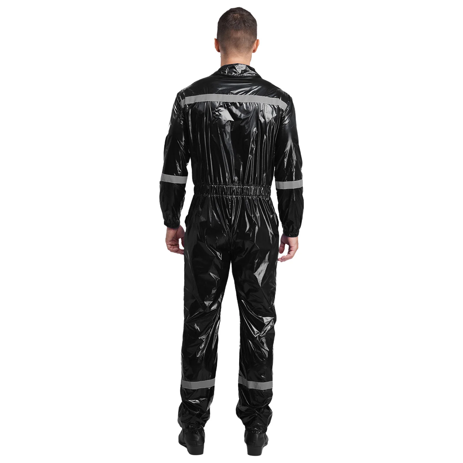 الرجال لامعة مقاوم للماء المضادة للغبار وزرة طويلة الأكمام مصنع العمل رش الطلاء ورشة عمل ملابس السلامة السروال القصير