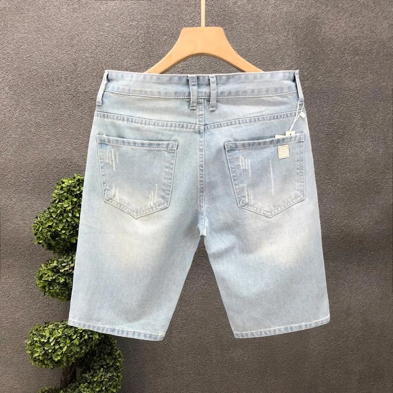 2024 Sommer neuer Modetrend zerrissene Shorts Herren lässig schlank bequem atmungsaktiv hochwertige Baumwolle Denim Shorts 28-36